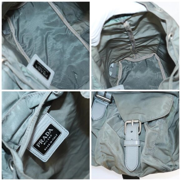 PRADA Backpack Nylon Green Silver Auth 141751 - Picture 15 of 16